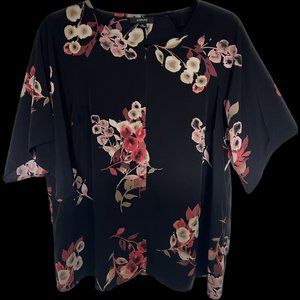Alfani Black Floral Blouse - PETITE LARGE